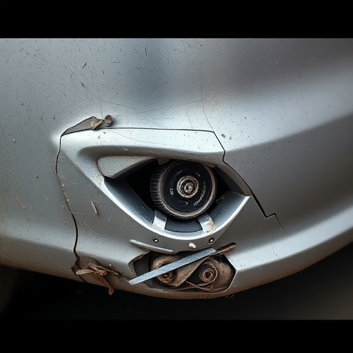 damaged car bumper