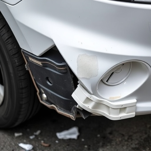 damaged car bumper