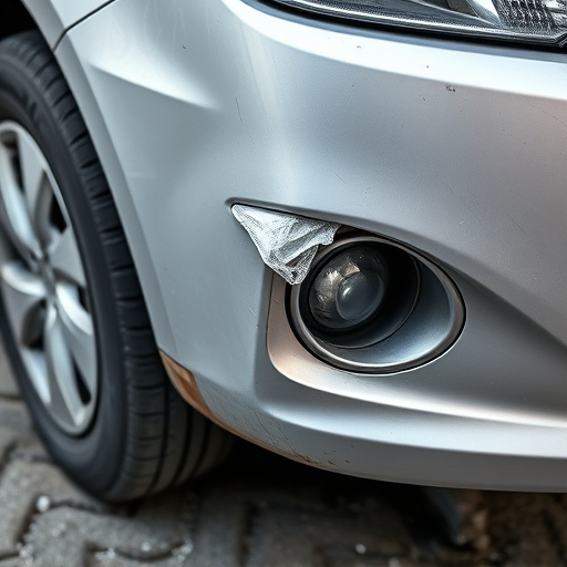 damaged car bumper