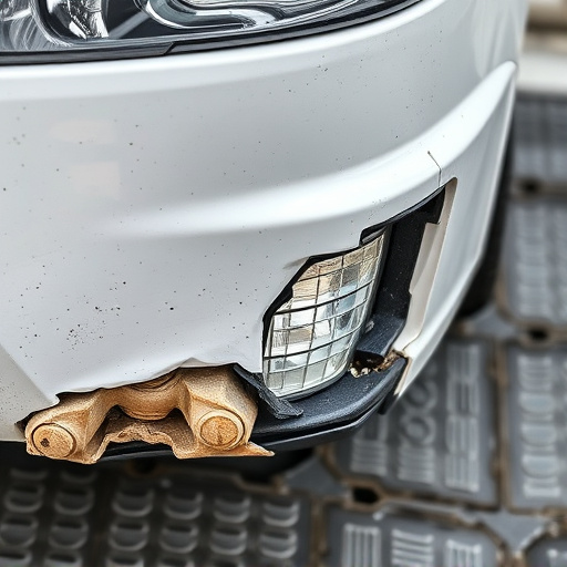 damaged car bumper