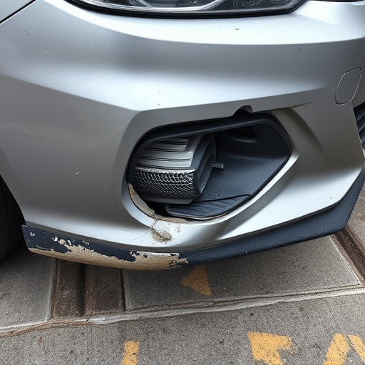 damaged car bumper