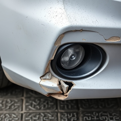 damaged car bumper
