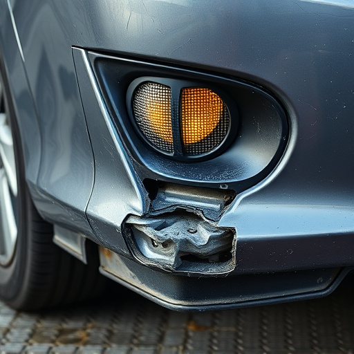 damaged car bumper