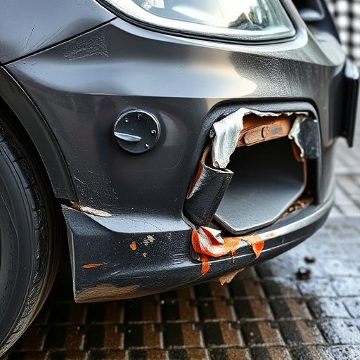 damaged car bumper
