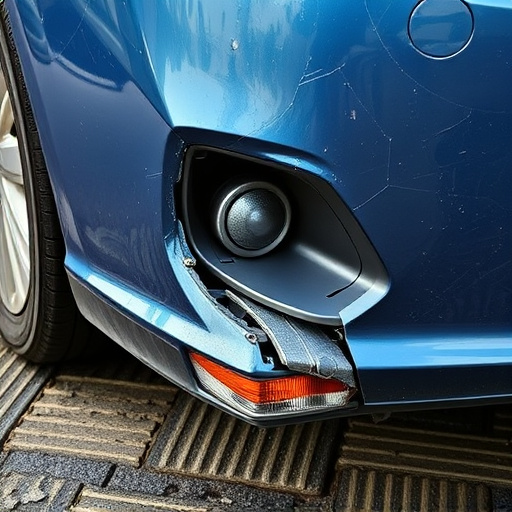 damaged car bumper