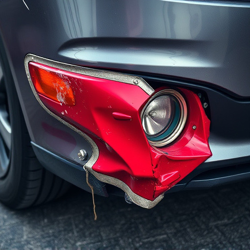 damaged car bumper
