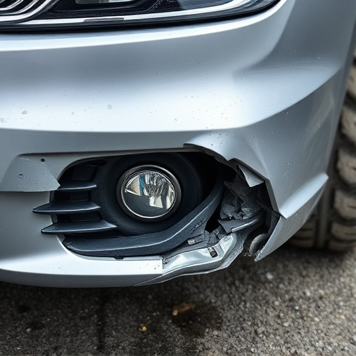 damaged car bumper