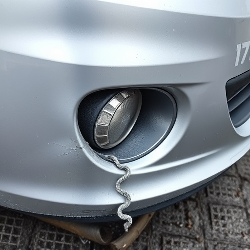 damaged car bumper