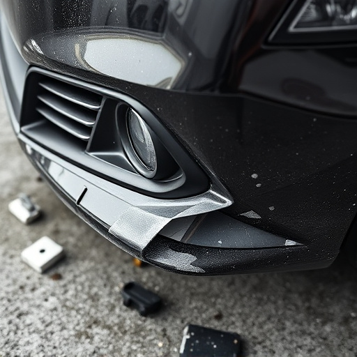 damaged car bumper