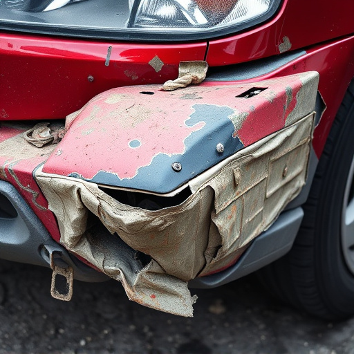 damaged car bumper