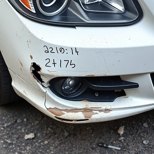 damaged car bumper