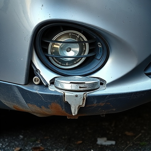 damaged car bumper