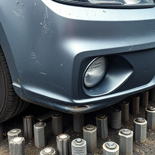 damaged car bumper