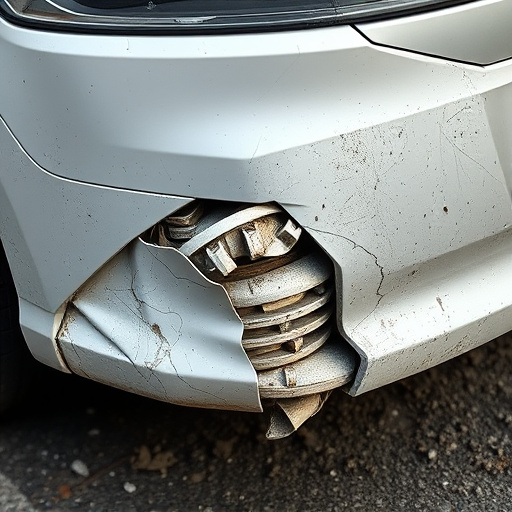 damaged car bumper