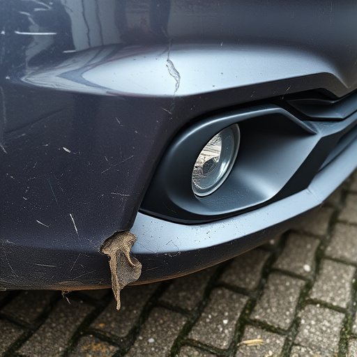 damaged car bumper