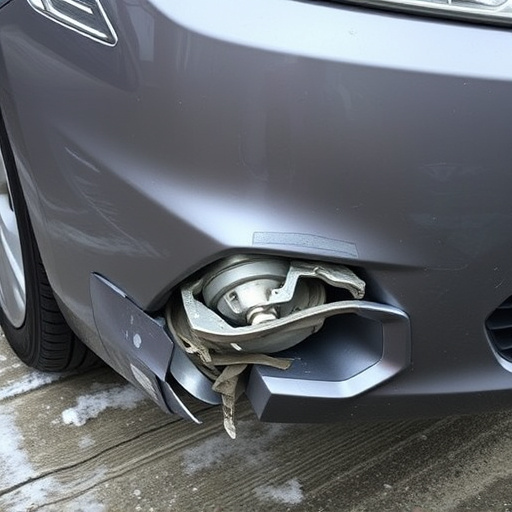 damaged car bumper