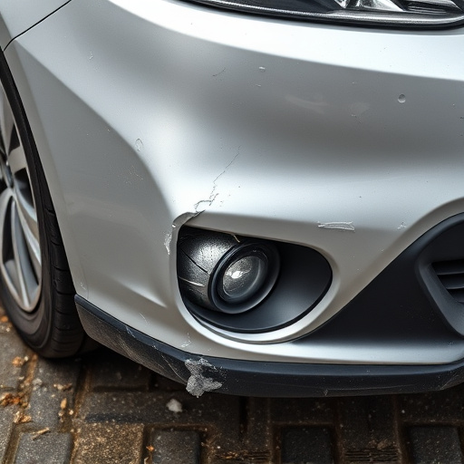 damaged car bumper