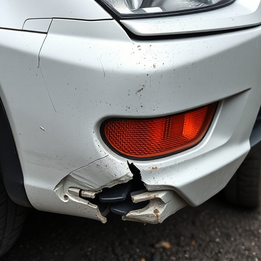 damaged car bumper