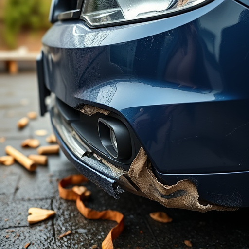 damaged car bumper