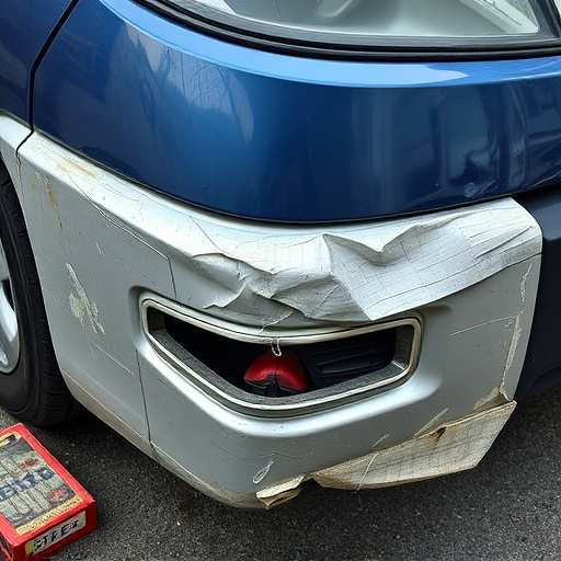 damaged car bumper