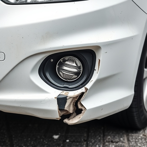 damaged car bumper
