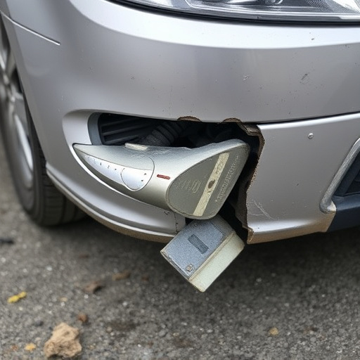 damaged car bumper