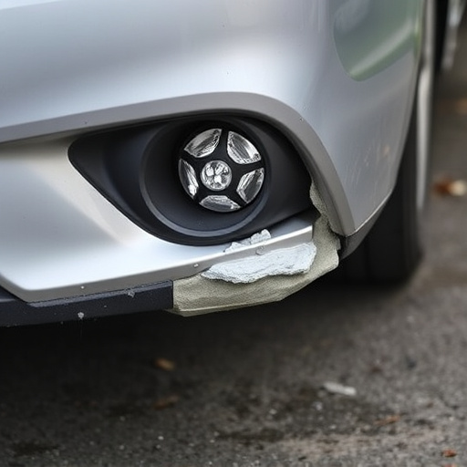 damaged car bumper