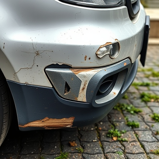 damaged car bumper