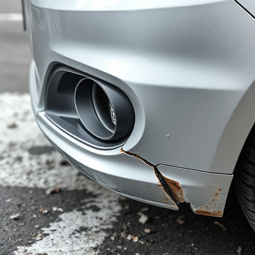 damaged car bumper