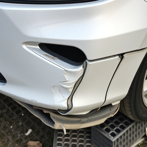 damaged car bumper