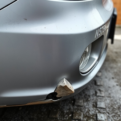 damaged car bumper