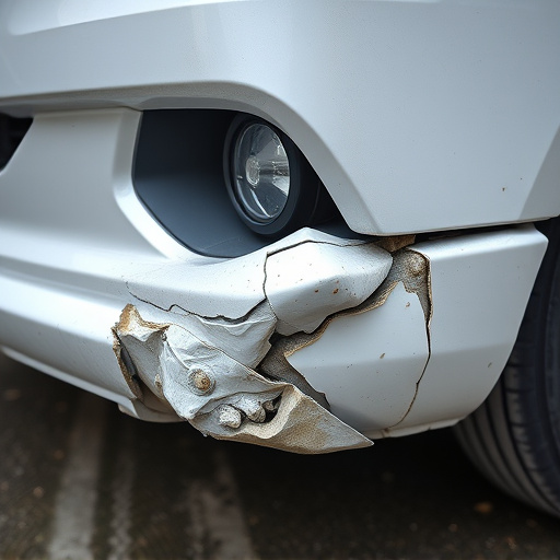 damaged car bumper