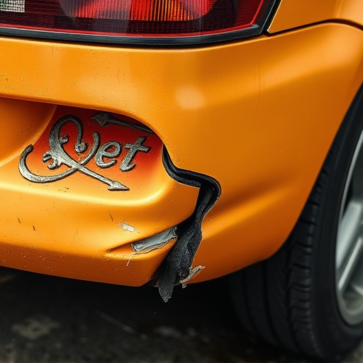 damaged car bumper