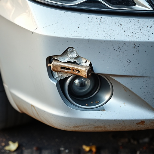 damaged car bumper