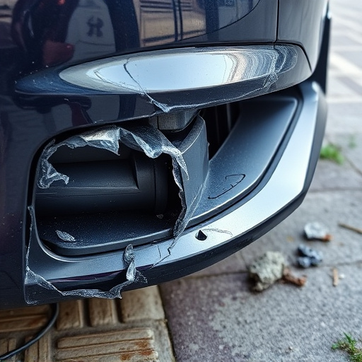 damaged car bumper