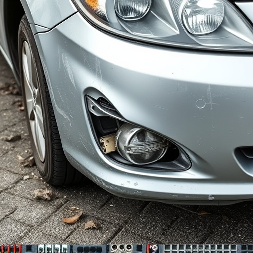 damaged car bumper