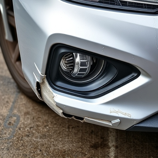 damaged car bumper