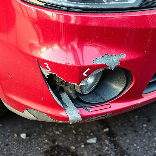 damaged car bumper