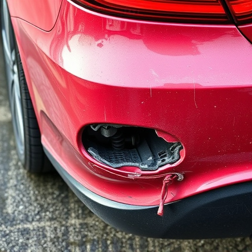 damaged car bumper