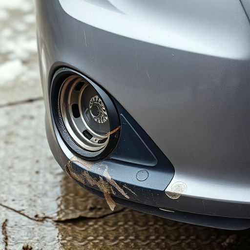 damaged car bumper