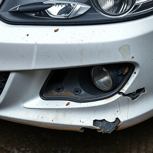 damaged car bumper