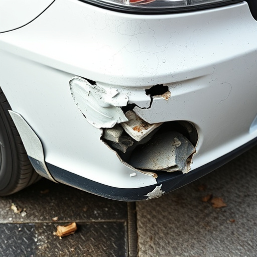 damaged car bumper