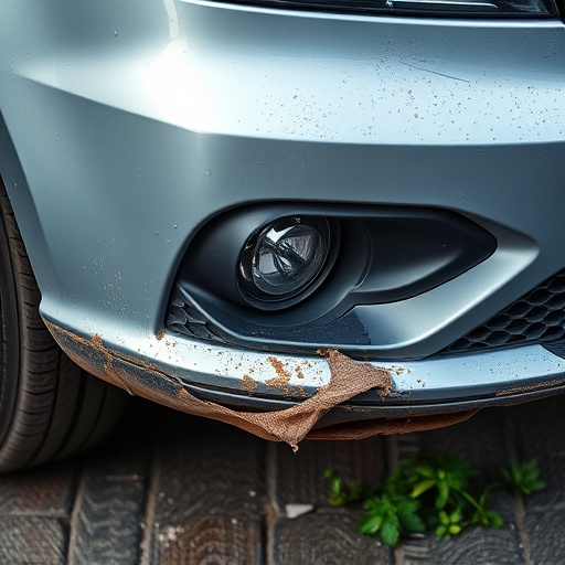 damaged car bumper
