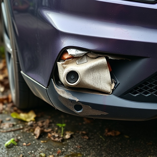 damaged car bumper