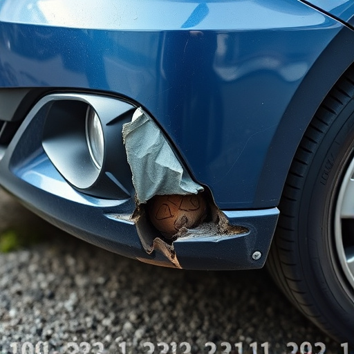 damaged car bumper