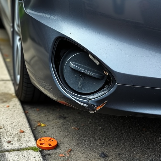 damaged car bumper