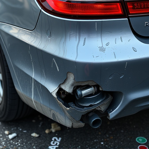 damaged car bumper