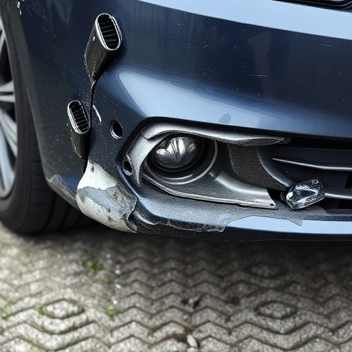 damaged car bumper