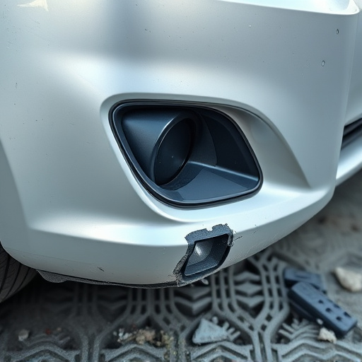 damaged car bumper