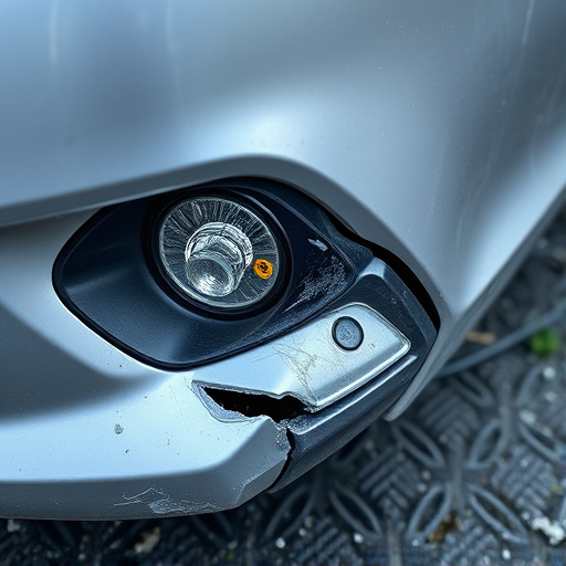 damaged car bumper